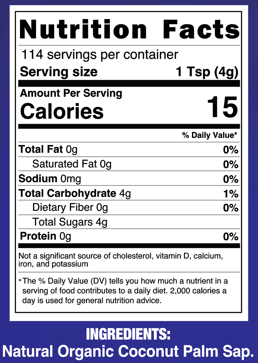 coconut palm sugar nutritional information Organic Coconut Sugar (16 oz) – Finest Food NY